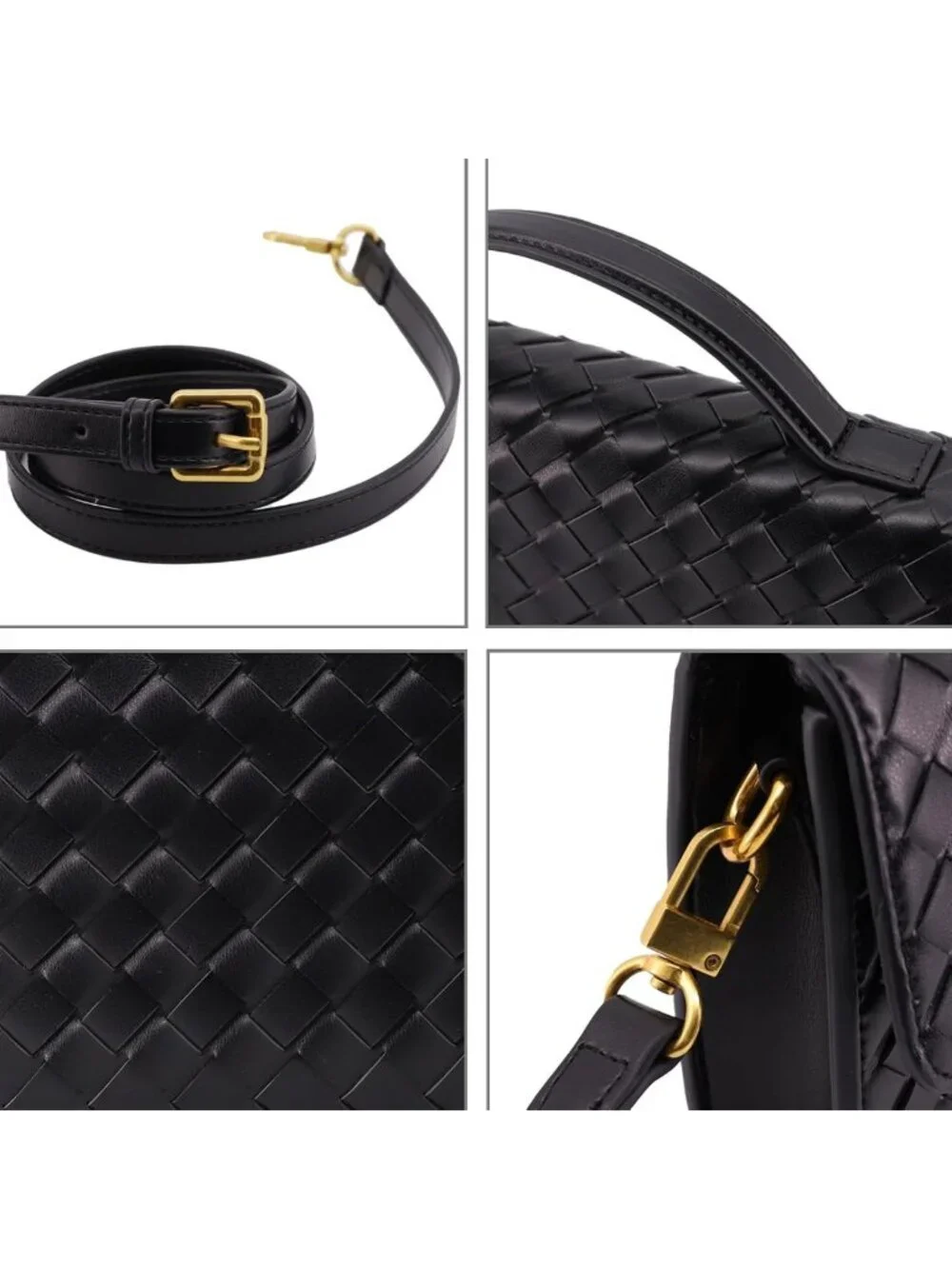 Stylish Woven Leather Clutch Purse for Women - Versatile Crossbody Evening Bag